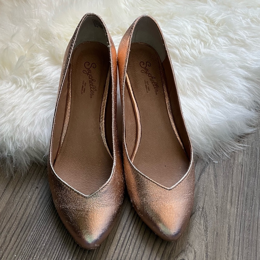 Seychelles Rose Gold Wedge Heels 6.5
